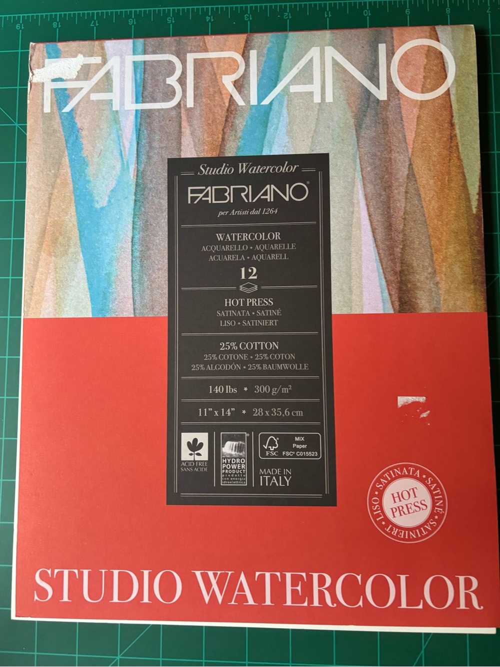 10 11x14 sheets of Fabriano Studio Hot Press Watercolour paper. 140 lbs.